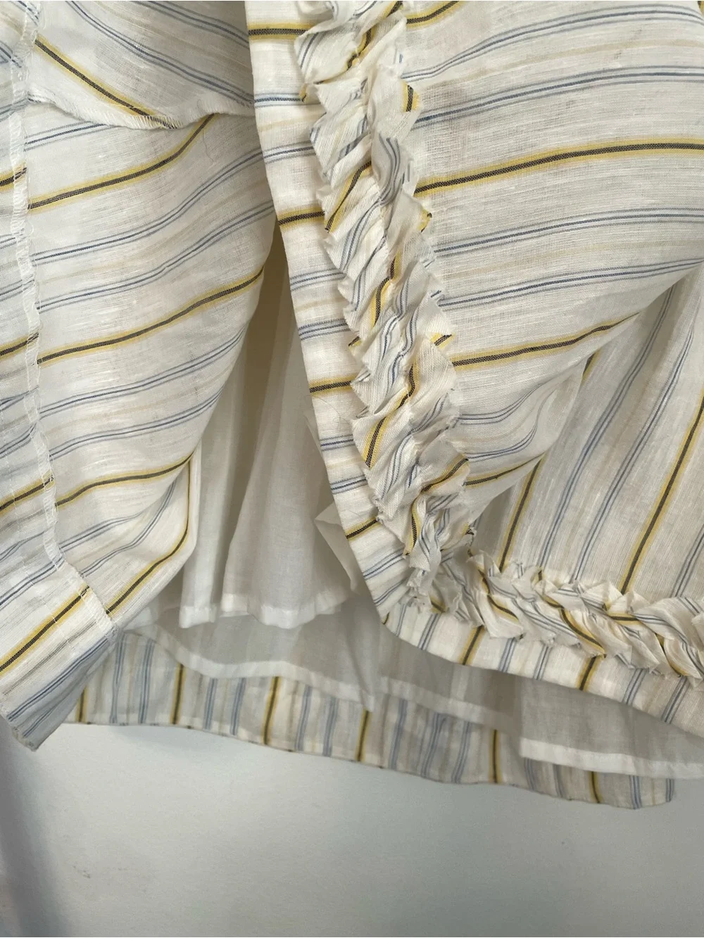 J. Crew Sylvan Striped Halter Midi Dress Linen Cotton Blend Ruffle size 2